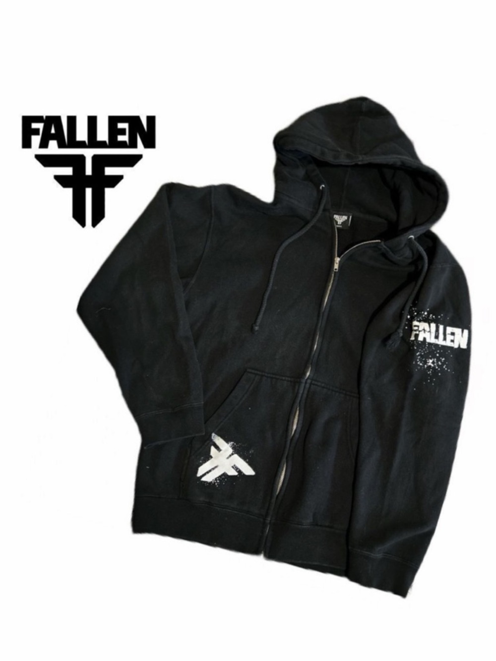 Fallen Black‎ Zip Up Hoodie - Size S